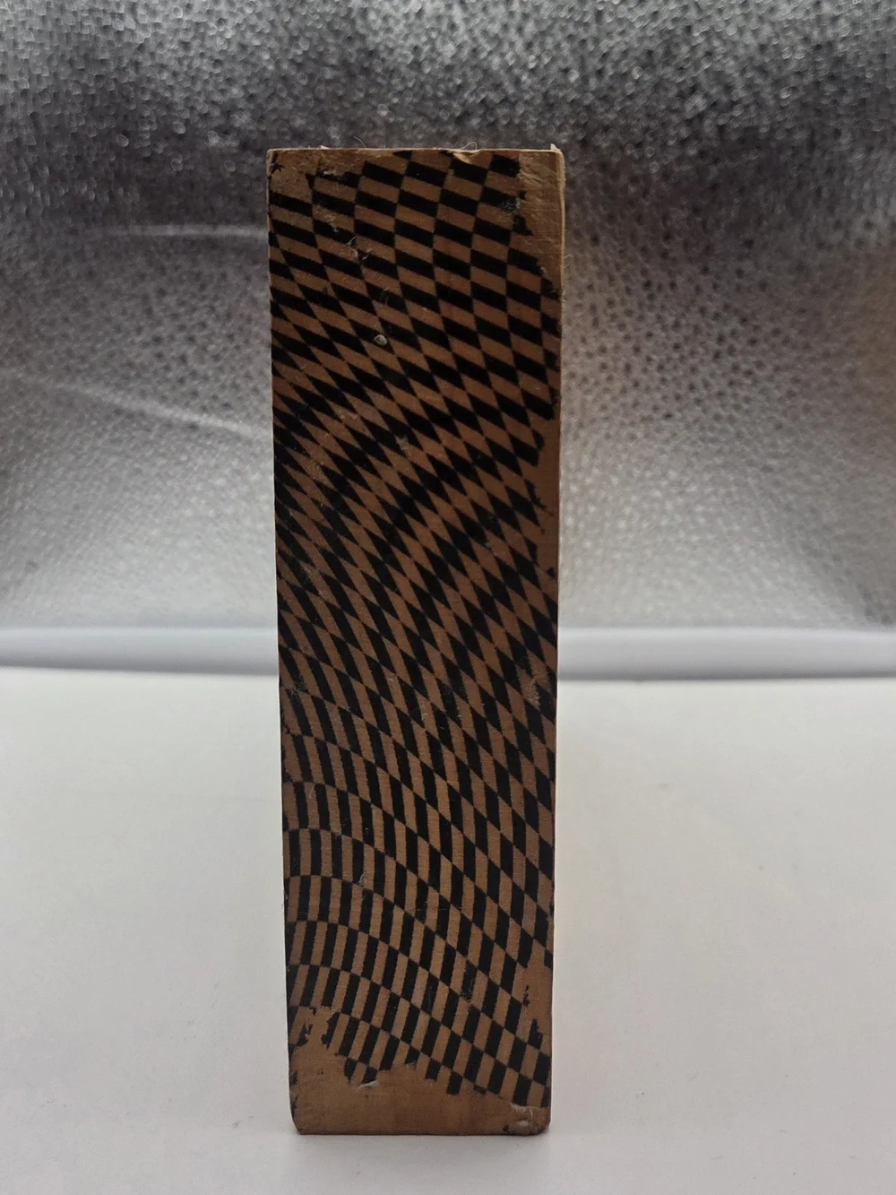 Handmade Op Art / psychedelic geometric wooden decorative art piece